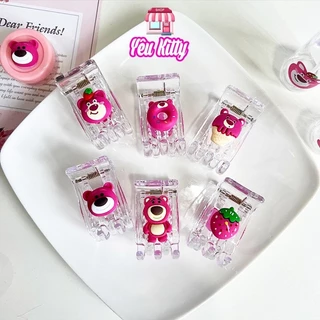 kẹp tóc càng cua 3 răng 5 răng đính charm gấu Lotso