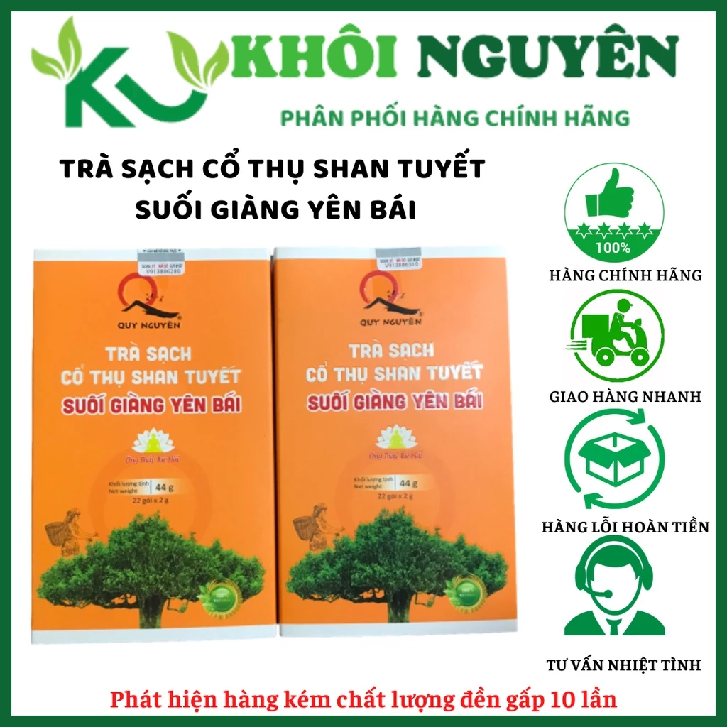 Trà bancha túi lọc Quy Nguyên hộp 22 gói x 2g - Trà suối giàng Yên Bái