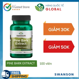 [Hàng Quốc Tế] SWANSON PINE BARK EXTRACT, 100 viên, Hỗ trợ miễn dịch, chống oxy hóa
