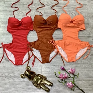 Bikini Bộ Bơi Nữ Một Mảnh Khoét Eo Nhiều Màu Freesize BHV056