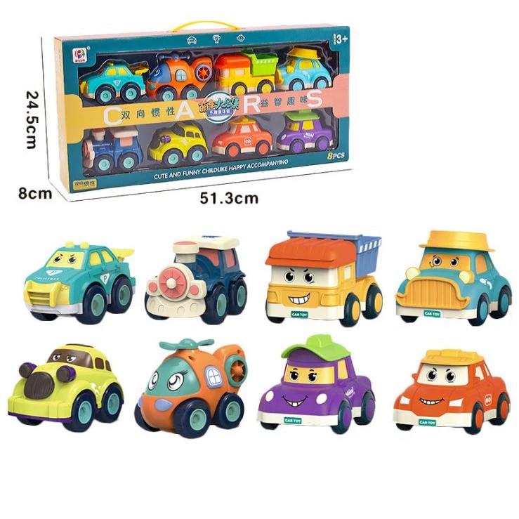 Bộ đồ chơi set 8 xe ô tô Poli chạy đà, có trớn dễ thương, nhiều màu sắc cho bé