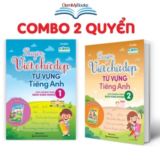 Sách Combo 2 Quyển Luyện Viết Chữ Đẹp Từ Vựng Tiếng Anh Tiểu Học - Theo Chương Trình Sách Giáo Khoa Lớp 1,2