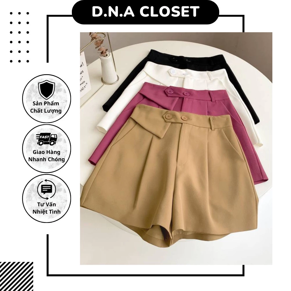 Quần Short Nữ, Quần Đùi Thun Ống Rộng Túi Phong Cách Hàn Quốc - DNA Closet