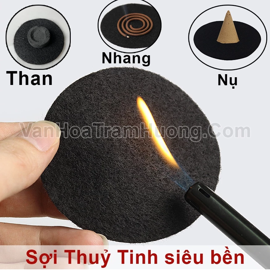 [ Video Thực Tế ] Miếng Lót Chống Cháy Trầm, Lót Chống Cháy Lư đốt Trầm Bằng Sợi Thuỷ Tinh Siêu Bền