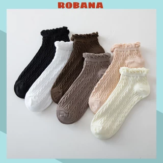 Vớ nữ cổ ngắn ROBANA phong cách lolita thun co giãn 4 chiều