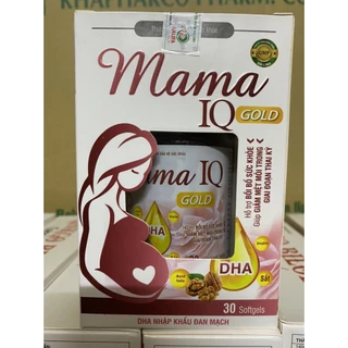 (Giá tốt, hiệu quả) Mama IQ Gold Viên uống sắt tổng hợp cho bà bầu bổ sung Acid folic, DHA bồi bổ sức khỏe (Màu hồng)