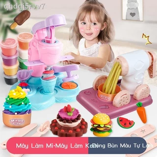 ✠ ✠ [SALE]Không độc hại plasticine màu bùn khuôn đặt trẻ em mì làm kem máy đất sét đồ chơi mẫu giáo đồ chơi bé gái