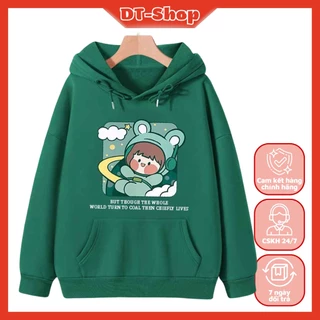 [FREESHIP_50K] Áo hoodie unisex nam nữ nỉ ngoại in hình phi hành gia, nón lót lông, áo cặp