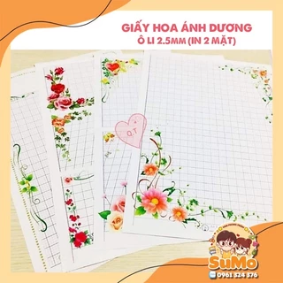 Combo 40 tờ giấy hoa viết chữ đẹp Ánh Dương (in 2 mặt)