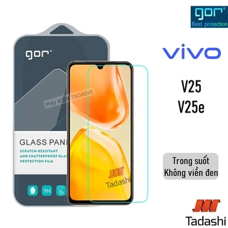 Kính Cường Lực Gor Vivo V25 5G/ V25e, V23e/ V23 5G/ V27e/ V20 2021 Trong Suốt, Không Viền Đen 9H/ Vát 2.5D - Hãng Gor