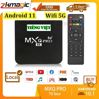 Android TV Box MXQ PRO 4K bản 16G +256GB Tiếng Việt Wifi 5G Xem Euro, Android 11.1 Đã cài sãn kênh YouTube, Chorme...vv