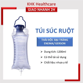 Túi Súc Ruột Enema thải độc đại tràng bằng cafe theo phương pháp Gerson dung tích 1200ml, kèm dây truyền