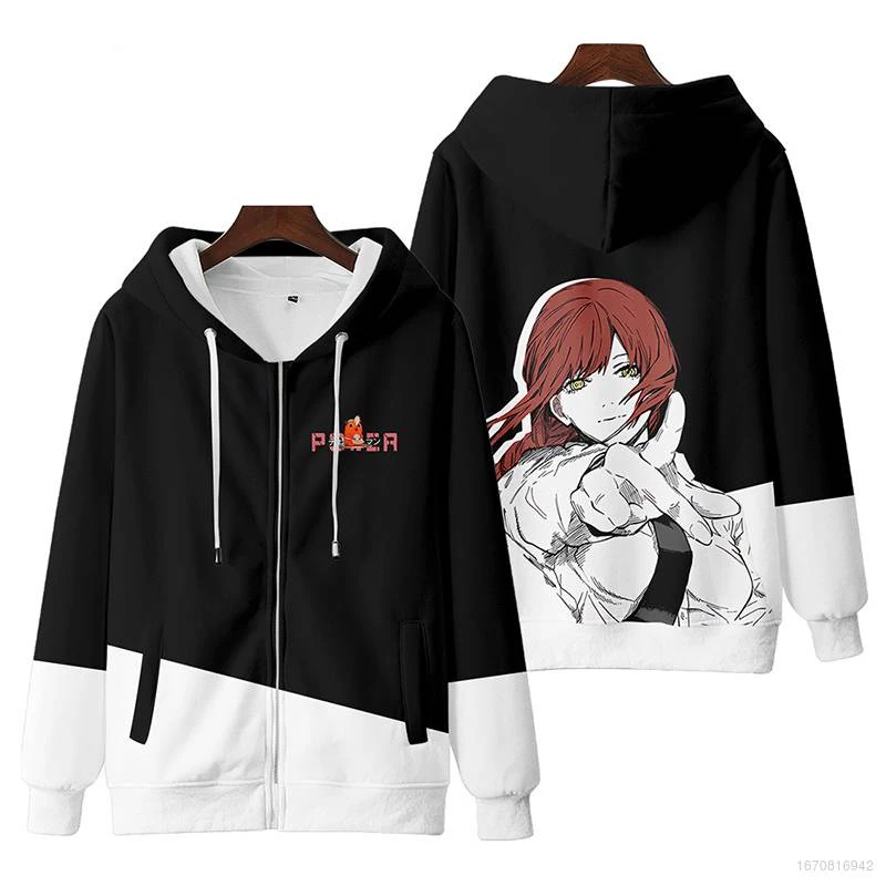 Áo Khoác Hoodie Tay Dài In Hình Nhân Vật Anime Chainsaw Man Makima Ag1 Thời Trang Cho Nam Và Nữ