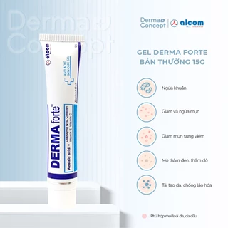 Gel Derma Forte giảm mụn, mờ thâm sẹo bản thường/ advanced 15g [Nhập Khẩu Chính Hãng 100%]