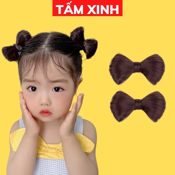 Kẹp nơ tóc giả em bé xinh xắn đáng yêu - KẸP NƠ TÓC GIẢ