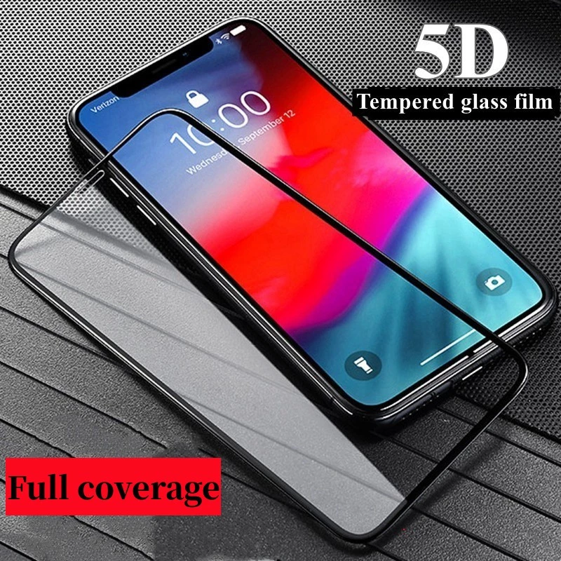 Kính cường lực 5D bảo vệ toàn màn hình cho IPhone 6 6s 7 8 Plus 11 Pro Max X Xs Max