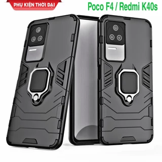 Ốp lưng Redmi K40s / Poco F4 Iron Man Iring chống sốc giá đỡ mặt lưng xem phim