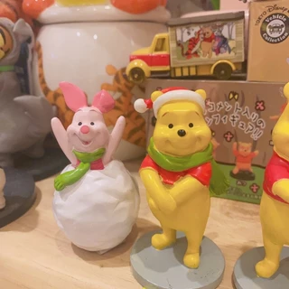 Tượng decor gấu Pooh heo Piglet chủ đề Noel