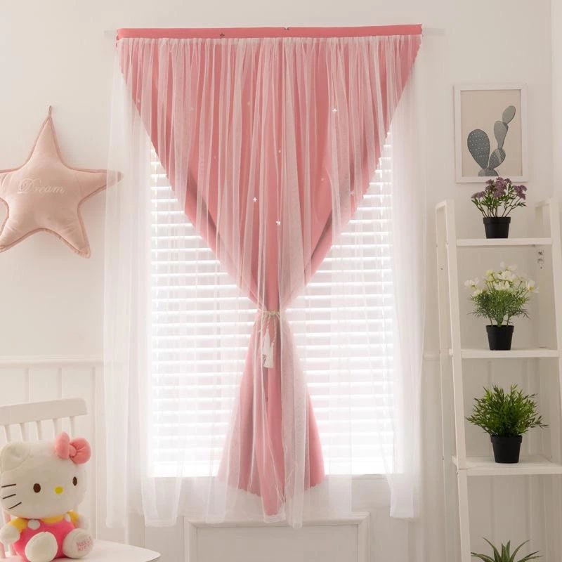 Rèm cửa rèm dán 2 lớp cắt ngôi sao homezzdecor