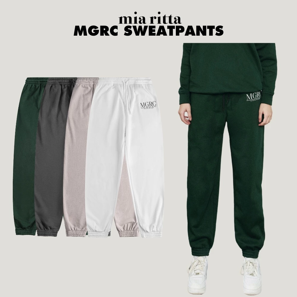 Quần nỉ MGRC - Sweatpants Mia Ritta Q399 quần nỉ dài lót bông bo gấu in chữ MGRC