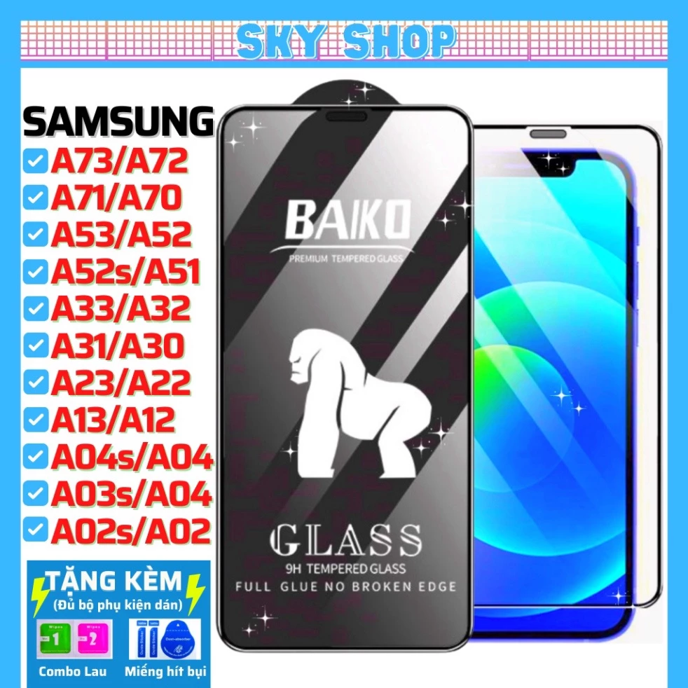 Cường lực Baiko Samsung A04 A04s M51 M33 M53 A52s A52 5G A73 A13 A23 A33 A53 A22 A03 A03s A51 A32 A31 A72 A71 A20s A110