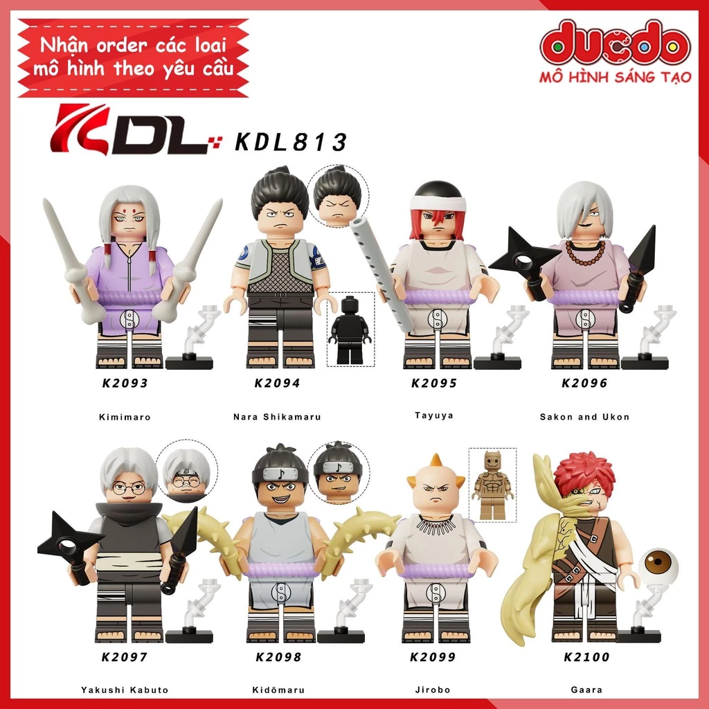 Minifigures các nhân vật mới nhất trong Naruto, Gaara, Jirobo - Đồ chơi Lắp ghép Xếp hình Mô hình Mini KDL813