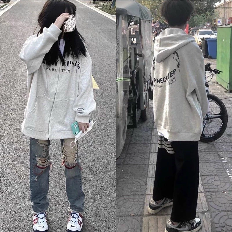 Áo Khoác Nỉ Bông in chữ NECO Hoodie Zip Unisex Nam Nữ Thời Trang Phong Cách Hàn Quốc (Hàng Sẵn)