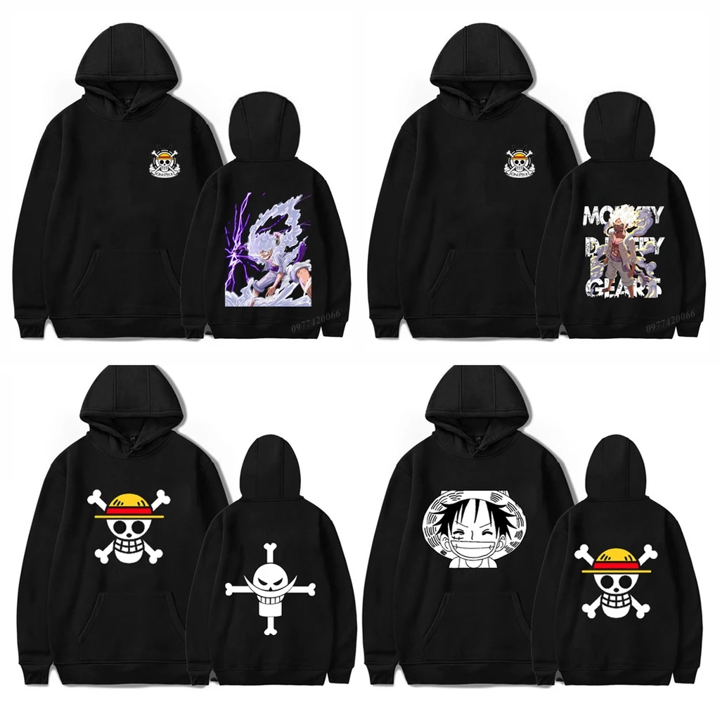 Áo hoodie one piece, áo khoác áo hoodie onepiece in hình luffy gear 5 ( đặt 2 áo tặng mũ xịn )