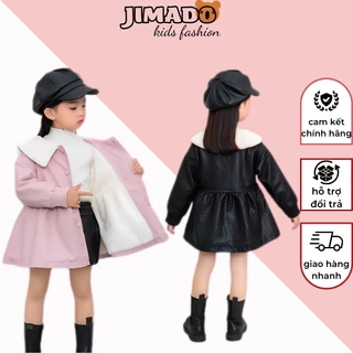 Áo khoác bé gái đồ da lót lông dày siêu ấm hàng cao cấp JIMADO