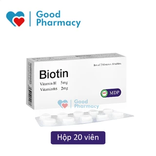[CHÍNH HÃNG] Viên uống Biotin (Vitamin H, B5) da đẹp, mịn màng, bảo vệ tóc giảm rụng, móng chắc khoẻ [MDP, Mediphar USA]