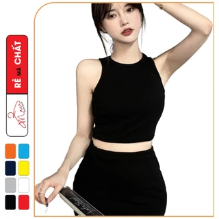 Áo croptop nữ chất cotton,thun ba lỗ cộc tay kiểu ôm vải co giãn giá rẻ nhất - MACboutique