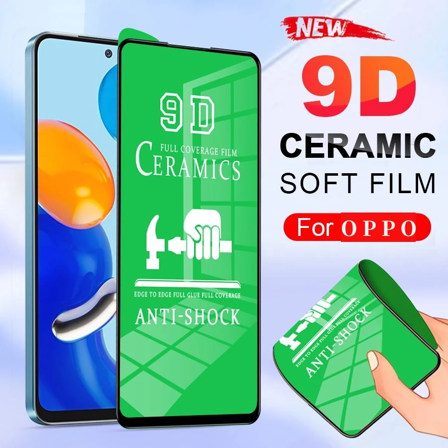 Kính Cường Lực Mềm Bảo Vệ Toàn Màn Hình Cho OPPO  A15 A15s A16 A16k A5S F9 Pro F11 A52 A72 a3S A5 A9 2020 A31 A16e A7 A55 A54 A12 A76 A74 A92 A5 A12E A32 A53 A95 A91 A93 Reno 2F Kính cường lực 3 4 5 5F 6 7 8 8Z 5G 9D Full Cover