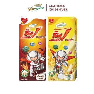 Lốc 4 Hộp Sữa Yến Mạch Vkid VIỆT NGŨ CỐC Cho Bé Thơm Ngon Nhiều Vị Bao Bì Cũ