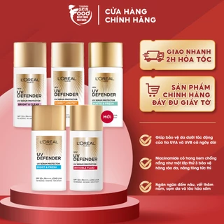 Kem Chống Nắng Mịn Nhẹ, Bảo Vệ Da, Chống Lão Hóa L'Oreal Paris UV Defender Serum Protector SPF 50+/PA++++ 50ml