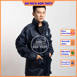 Áo mưa bộ 1 lớp Sơn Thủy K6, bộ quần áo mưa vải dù siêu bền có phần bảo vệ bàn tay màu tím than