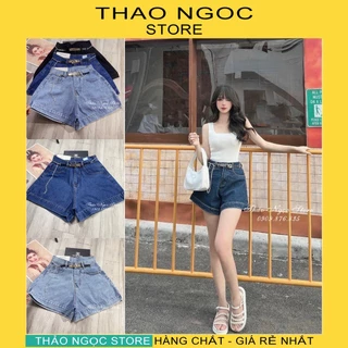 Quần short jean lưng cao kèm belt chữ! (có sẵn, hình thật) THẢO NGỌC STORE