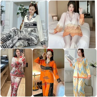 Đồ bộ pyjama lụa xước cao cấp dài tay