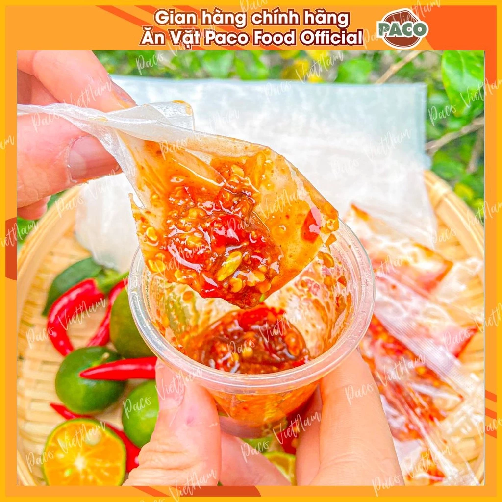 SET 5 GÓI/10 GÓI /20 GÓI BÁNH TRÁNG ỚT SATE RIM MẬT ONG KÈM TẮC NGON PACO FOOD