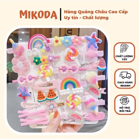 Set 14 kẹp tóc công chúa MIKODA dễ thương họa tiết hoạt hình cho bé gái Kẹp Tóc Phong Cách Hàn Quốc dễ thương - PK10