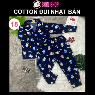 MỚI (9-47kg) ✅ Pizama Cotton Đũi Nhật Bản Doremon đen CD18 tay dài trẻ em đồ ngủ| đồ đi chơi bé trai gái