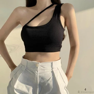 Áo 2 dây croptop sporty JOY BABE 🧡 áo hai dây nữ thun kèm mousse ngực, áo tập gym thể thao trắng đen ôm body CROH4 -C