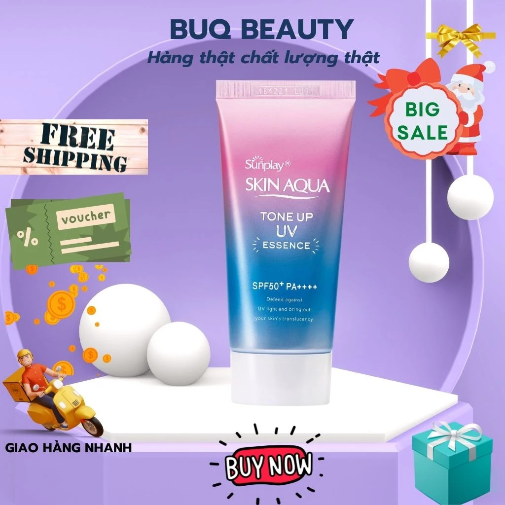 Kem chống nắng tinh chất hiệu chỉnh sắc da Sunplay Skin Aqua Tone Up UV Essence Lavender SPF50+ PA++++ 50g