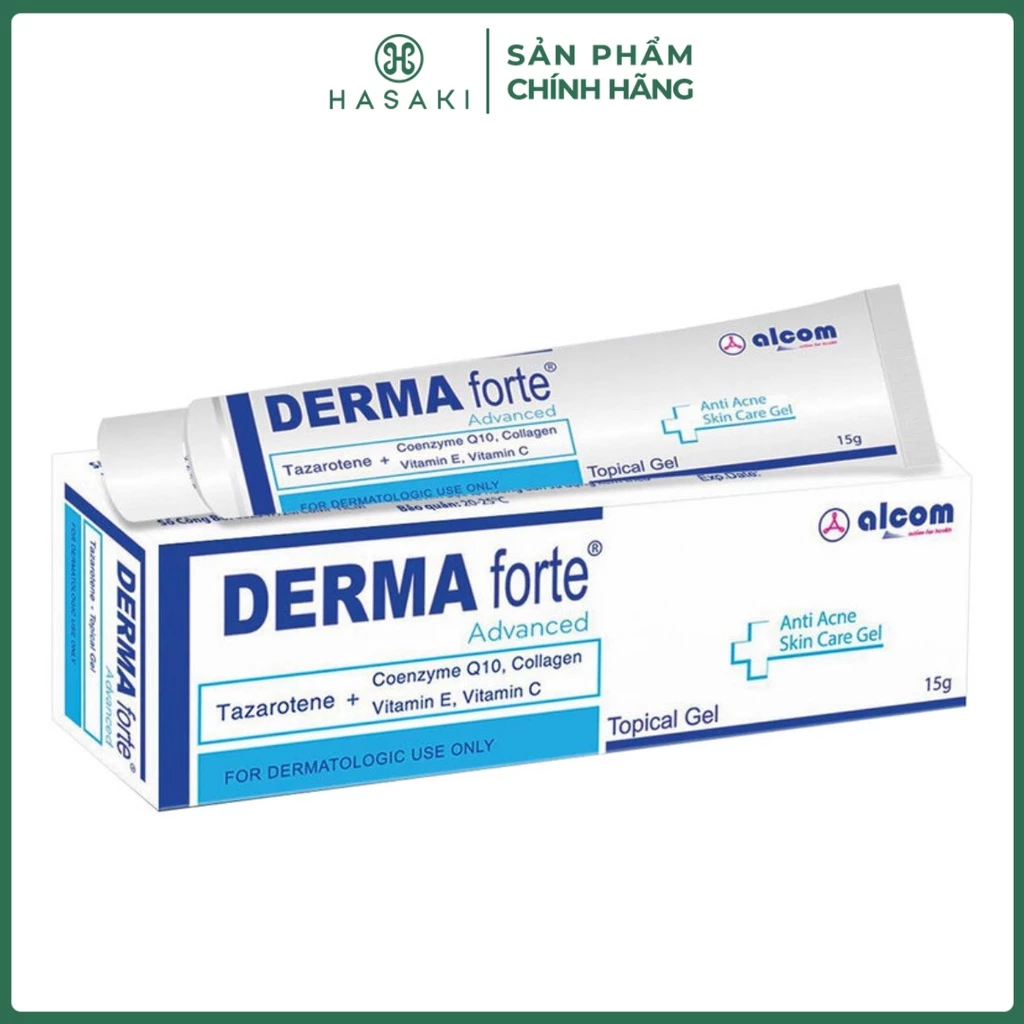 Gel Dưỡng Alcom Derma Forte Advanced Giảm Mụn, Mờ Thâm 15g Anti Acne Skin Care Gel (Bản Advanced)