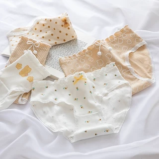 Quần lót nữ cotton viền ren đính nơ dễ thương kháng khuẩn cute quyến rũ đẹp 03