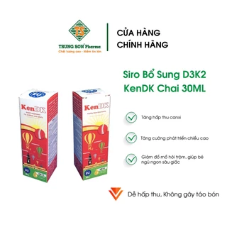 Siro Bổ Sung Vitamin D3 K2 KenDK , Hỗ Trợ Bổ Sung Canxi Cho Bé Chai 30ml
