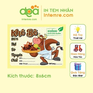 Sẳn 18 Tem Nhãn Giấy Decal Dán Intemre.com Khô Bò Sợi, Khô Bò Miếng - Kt: 8x6cm