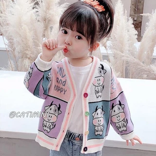 CATIMINI Áo Khoác Cardigan Dệt Kim Phong Cách Hàn Quốc Xinh Xắn Cho Bé Gái