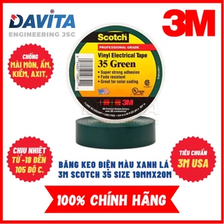 Băng keo điện màu xanh lá cây 3M Scotch 35 size 19mmx20m