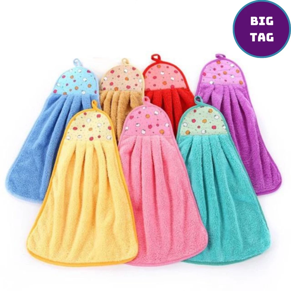 combo khăn lau tay treo tường sợi cotton siêu mềm, khăn lau tay nhà bếp đa năng