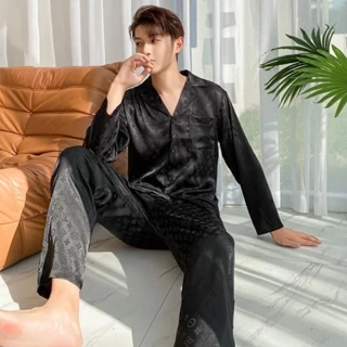 Bộ Đồ Ngủ Nam Nữ, Bộ Pijama Cao Cấp Chất Liệu Lụa Tô Châu Mềm Mịn Sang Trọng THE1997